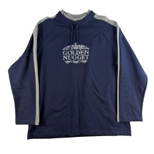 Vintage 80s XL GOLDEN NUGGET CASINO Sweatshirt Layered Collar Las Vegas Nevada